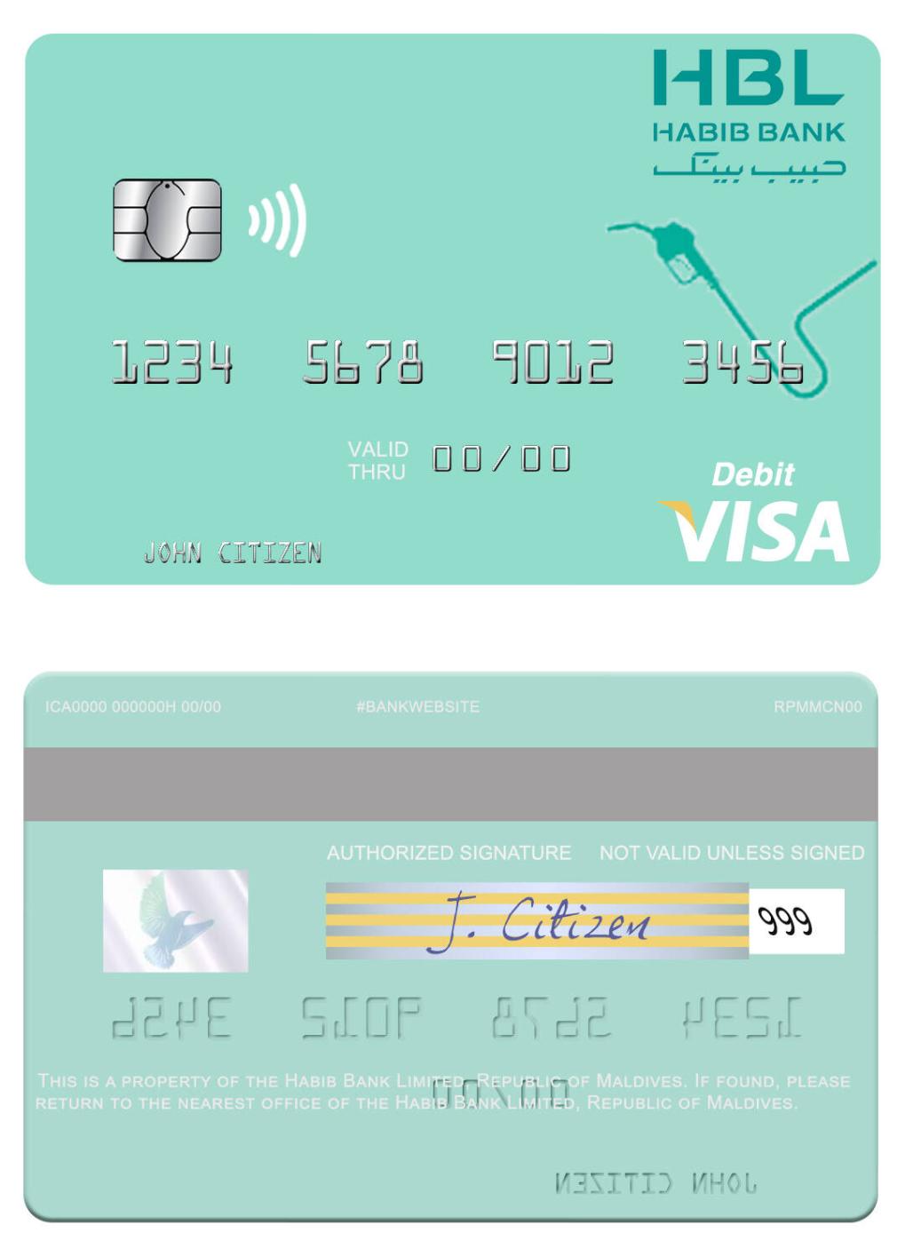 Republic of Maldives Habib Bank Limited visa debit card